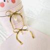 Pearl & Bow Drop Earrings - Antitarnish