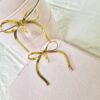 Pearl & Bow Drop Earrings - Antitarnish