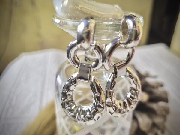 Hammered Silver Drop Earrings - Antitarnish Hammered Silver Drop Earrings - Antitarnish