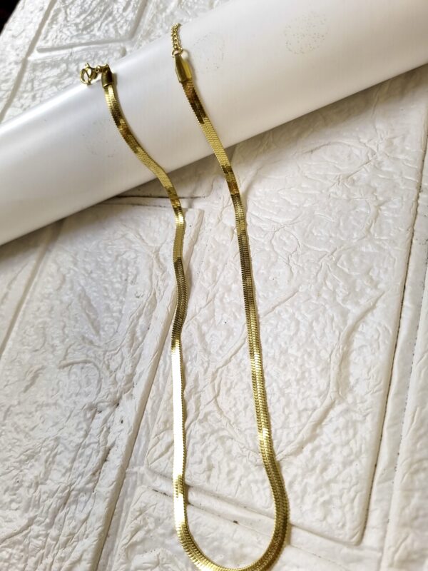 Gold Herringbone Chain Necklace - Antitarnish Gold Herringbone Chain Necklace - Antitarnish