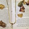 Gold Chain Necklace with Floral Pendant - Antitarnish