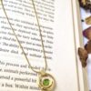 Green Stone Pendant Necklace - Antitarnish