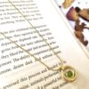 Green Stone Pendant Necklace - Antitarnish