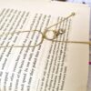 Gold Chain Necklace with Crystal Pendant - Antitarnish