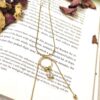 Gold Chain Necklace with Crystal Pendant - Antitarnish