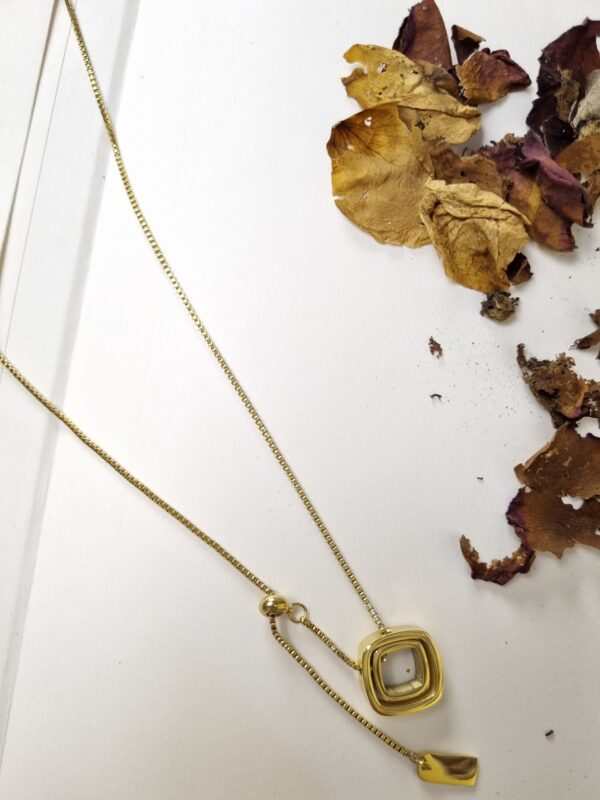 Gold Square Pendant Necklace - Antitarnish Gold Square Pendant Necklace - Antitarnish