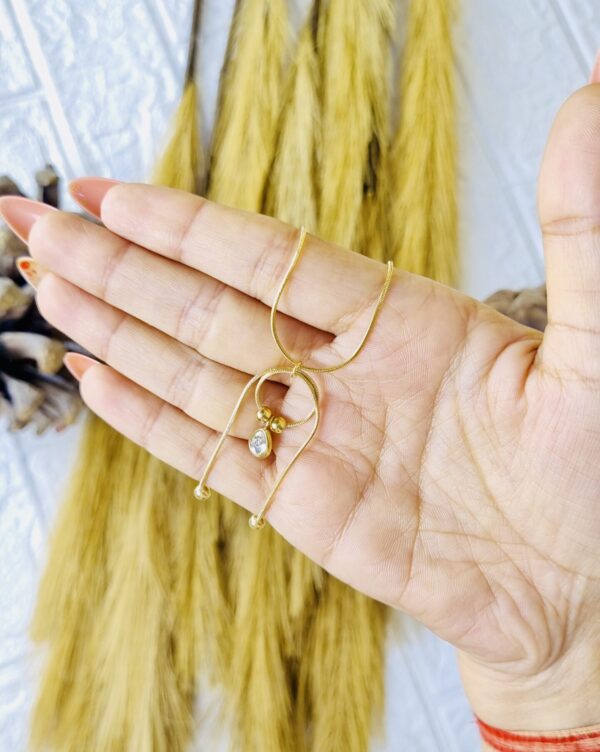 Gold Chain Necklace with Crystal Pendant - Antitarnish Gold Chain Necklace with Crystal Pendant - Antitarnish