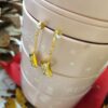 White and Gold Floral Drop Earrings – Antitarnish