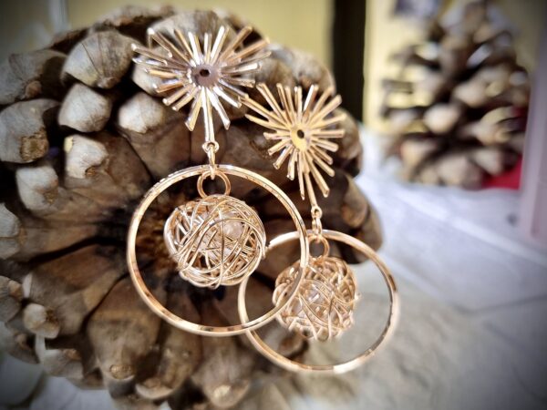 Rose Gold Cage Drop Earrings – Antitarnish Rose Gold Cage Drop Earrings – Antitarnish