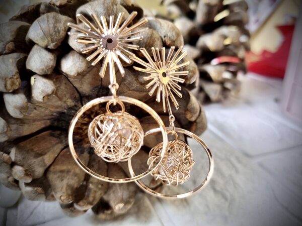 Rose Gold Cage Drop Earrings – Antitarnish Rose Gold Cage Drop Earrings – Antitarnish