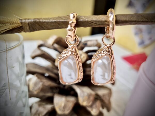 Rose Gold Pearl Drop Earrings - Antitarnish Rose Gold Pearl Drop Earrings - Antitarnish