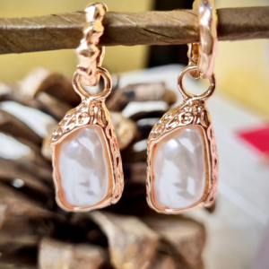 Rose Gold Pearl Drop Earrings - Antitarnish