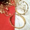 Gold Feather Hoop Earrings - Antitarnish