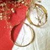 Gold Feather Hoop Earrings - Antitarnish