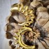 Gold Scalloped Hoop Earrings - Antitarnish