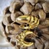 Gold Scalloped Hoop Earrings - Antitarnish