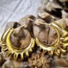 Gold Scalloped Hoop Earrings - Antitarnish