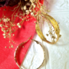 Gold Feather Hoop Earrings - Antitarnish